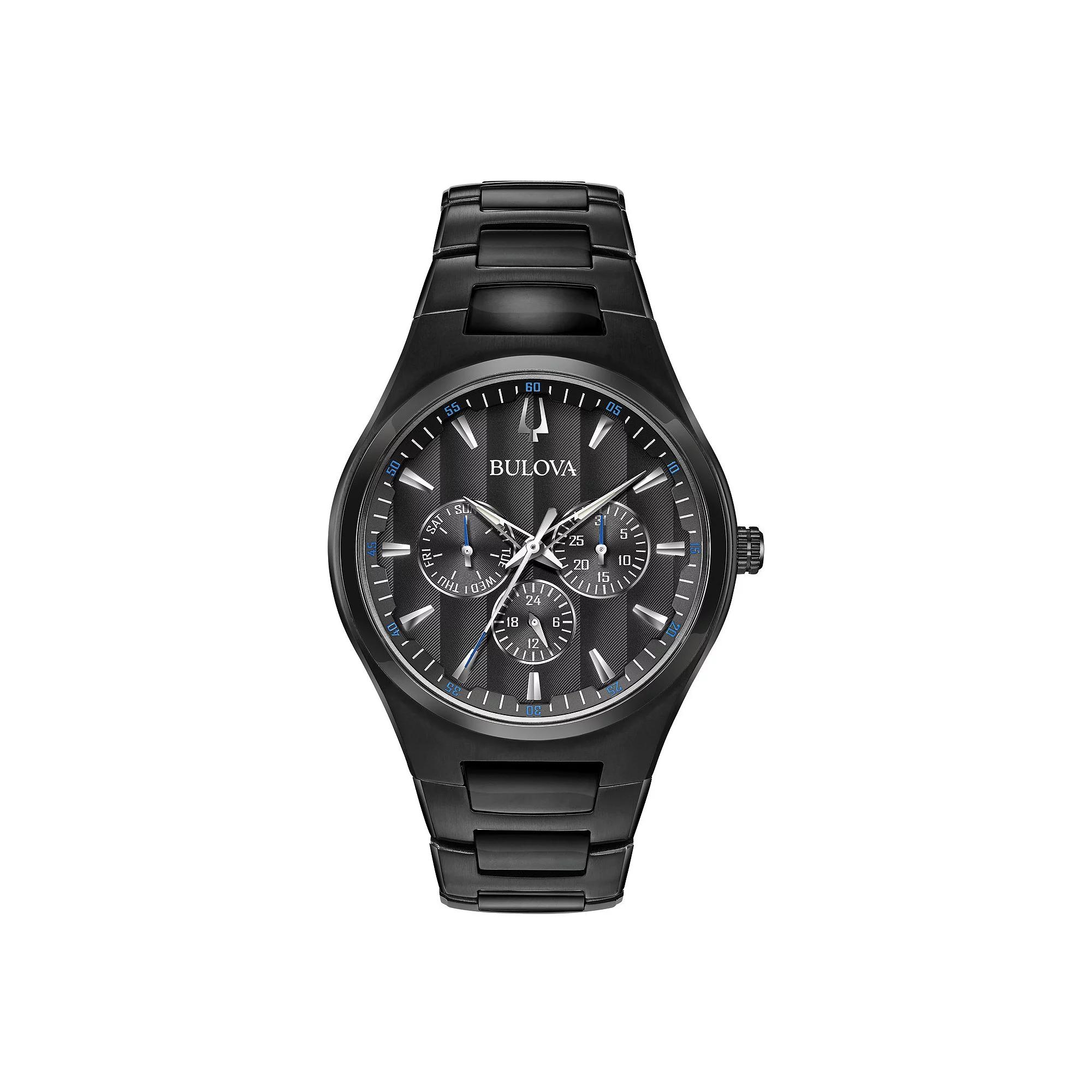 Bulova Men's Classic Black Stainless Steel Watch - 98C129, Size: 9" Product Image