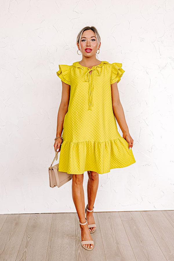 Cutest In The Room Shift Dress In Lime Punch Product Image
