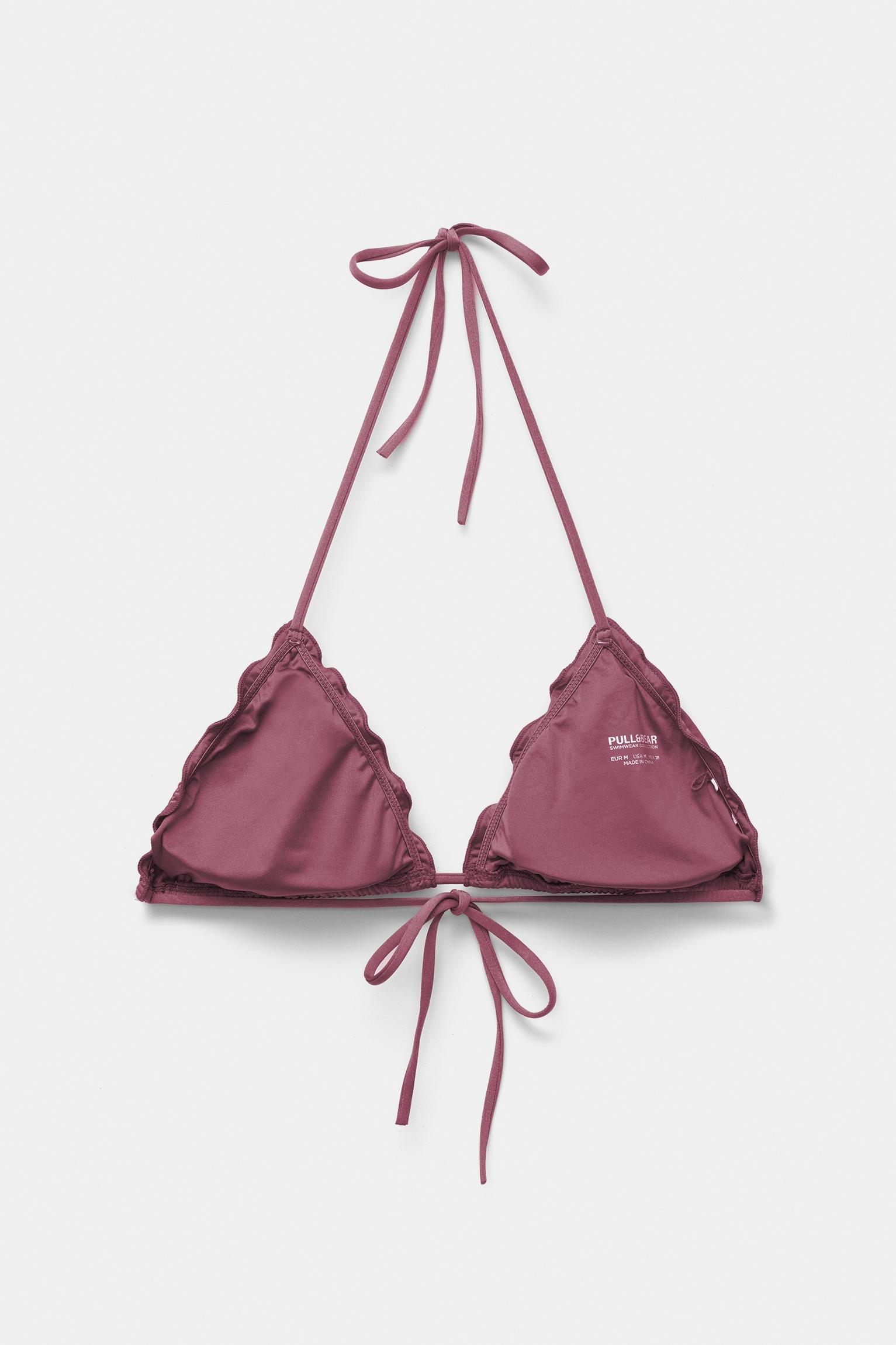 Ruffled triangle bikini top Product Image