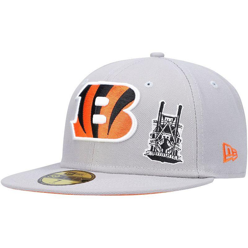 Men's New Era Gray Cincinnati Bengals City Describe 59FIFTY Fitted Hat,  Product Image