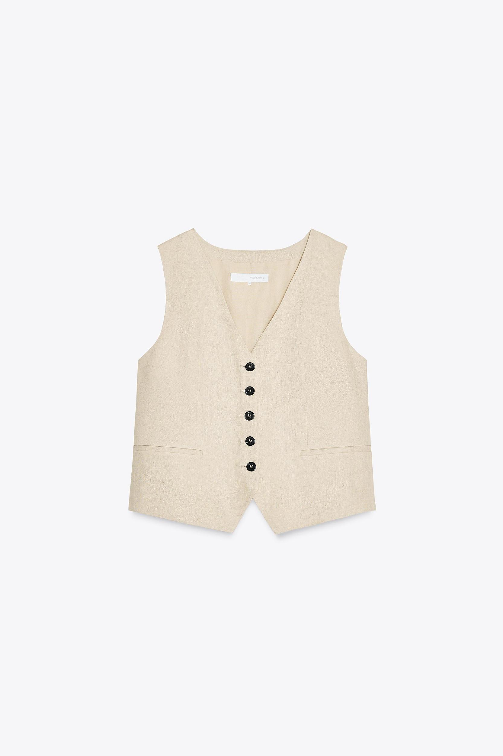 LINEN TAILORED VEST Product Image