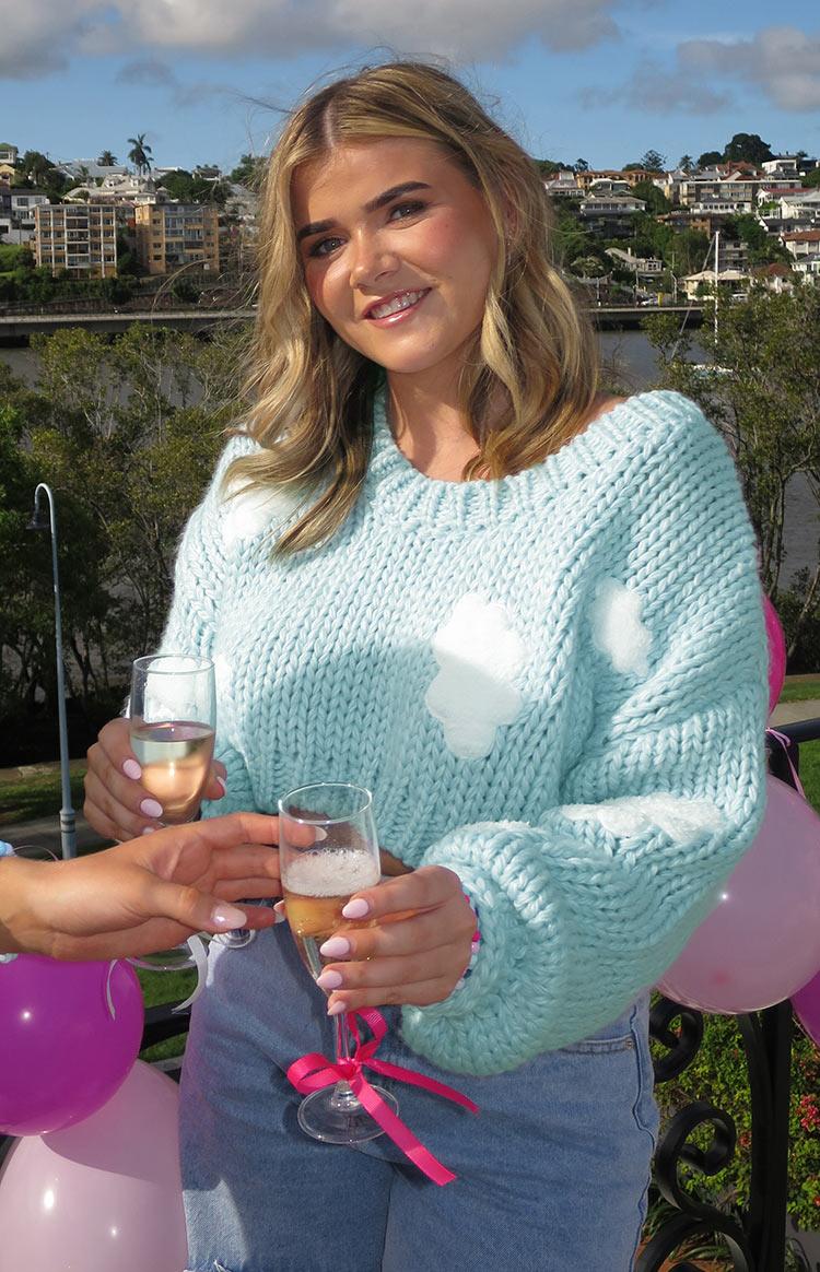 Cloudy Cloud Blue Knit Sweater Baby Product Image