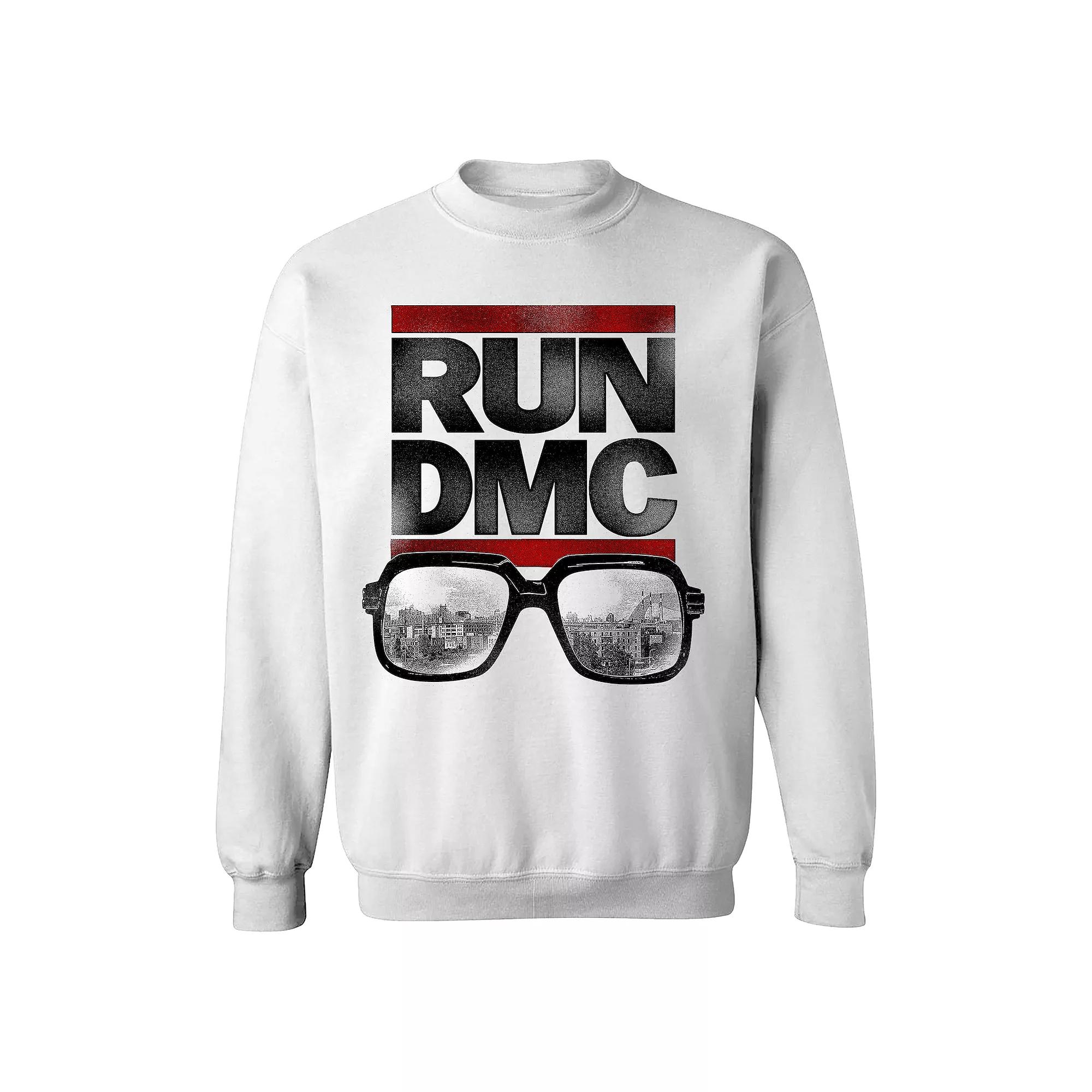 Men's Run DMC NYC Glasses Logo Sweatshirt, Size: Medium, White Product Image