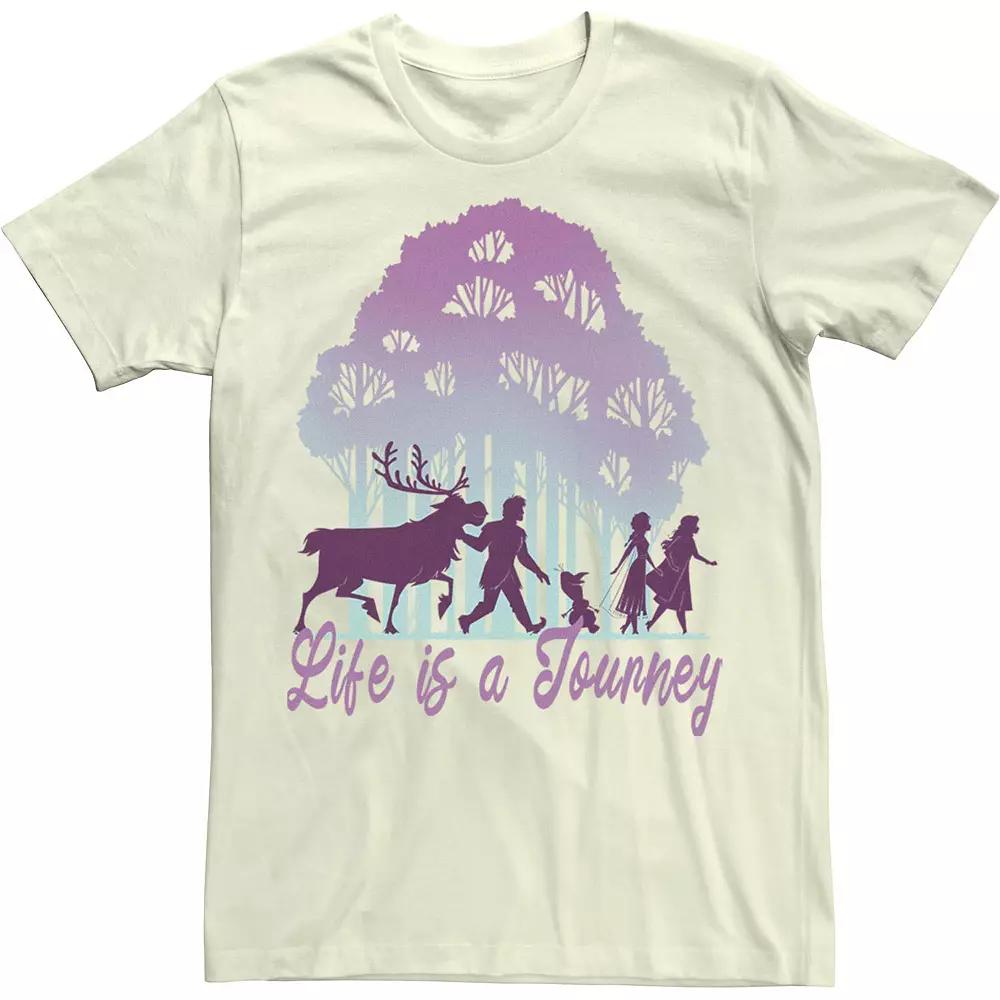 Disney's Frozen 2 Life Is A Journey Forest Silhouette Text Men's Tee,  Product Image