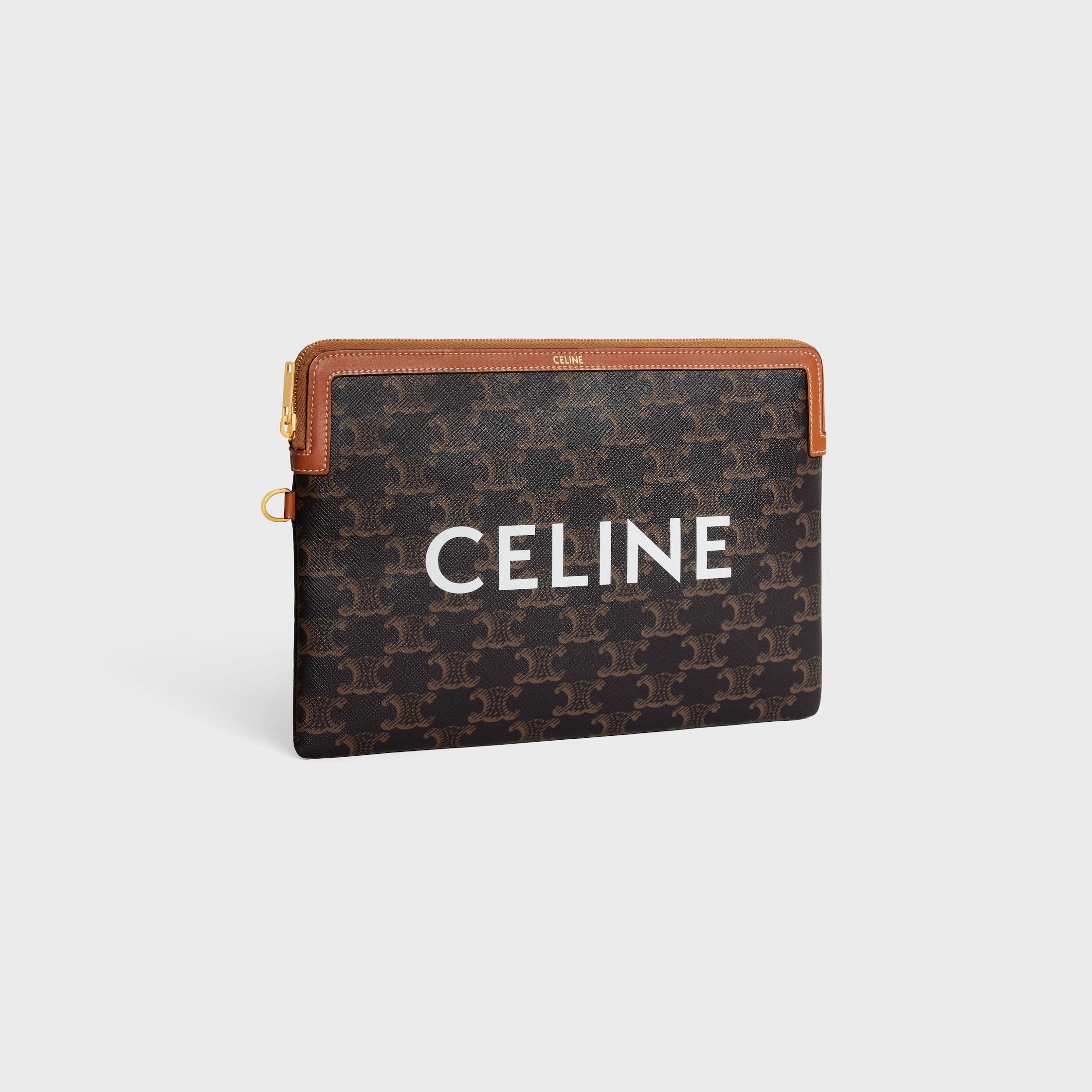 SMALL POUCH WITH STRAP CUIR TRIOMPHE IN TRIOMPHE CANVAS WITH CELINE PRINT Product Image
