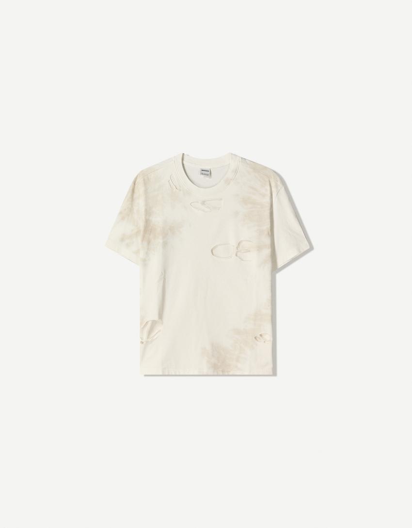 Faded ripped short sleeve T-shirt Product Image