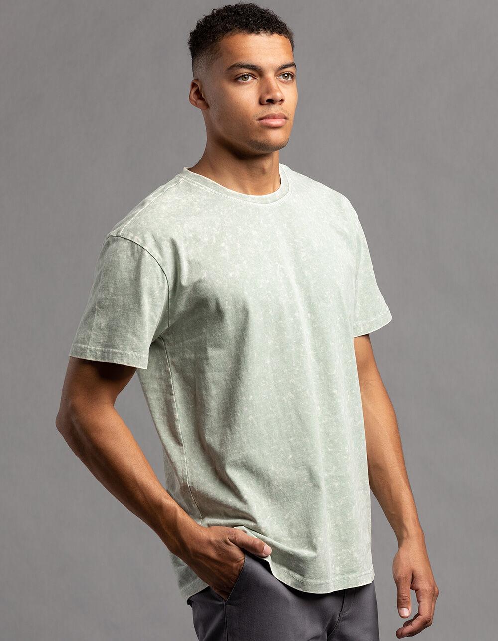 RSQ Mens Acid Wash Oversized Tee - KHAKI Product Image