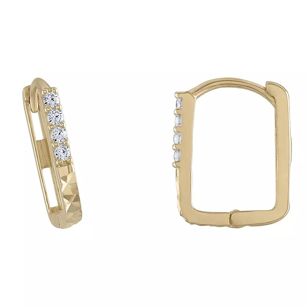 Amella Jewels 14k Gold Cubic Zirconia Huggie Earring, Women's Product Image