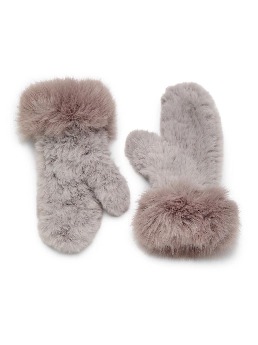 Womens Faux Fur Mittens Product Image