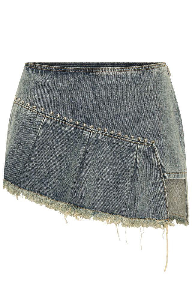 Sweet And Sour Denim Mini Skirt Sand Wash Product Image