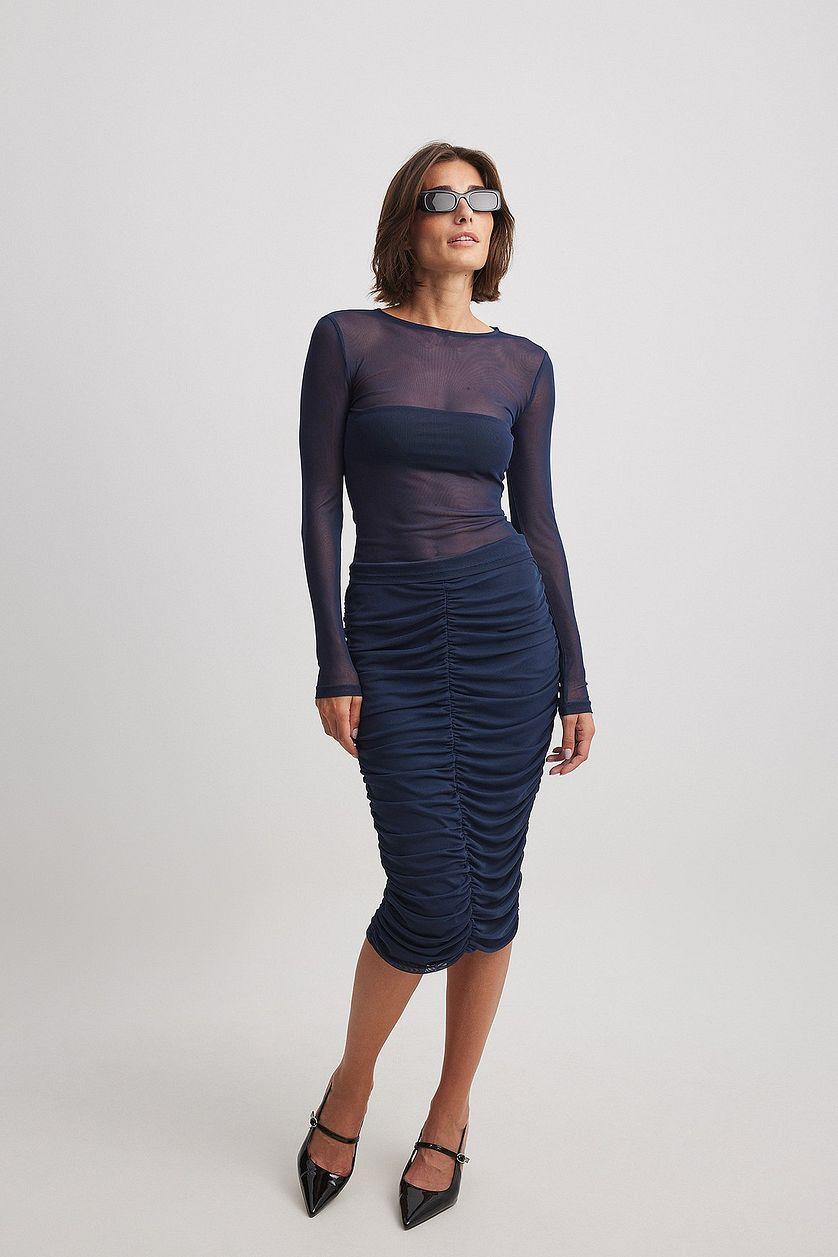 Rouched Midi Skirt Product Image