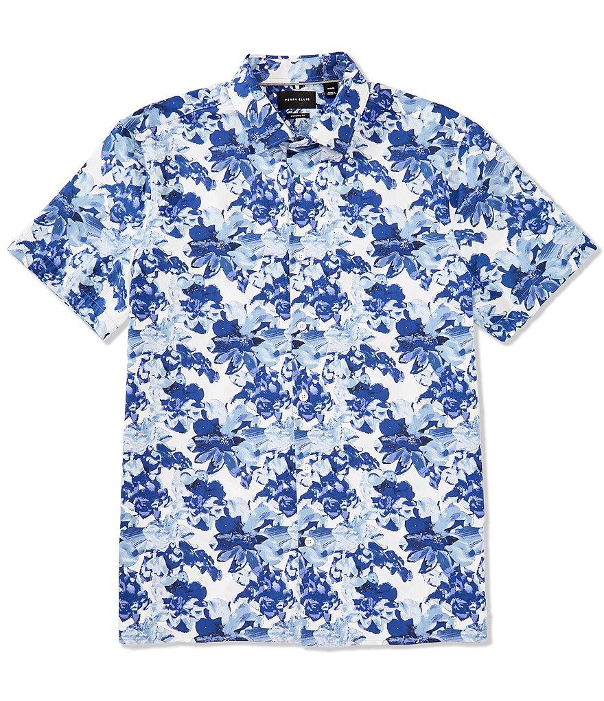 Perry Ellis Floral Print Short Sleeve Woven Shirt Product Image