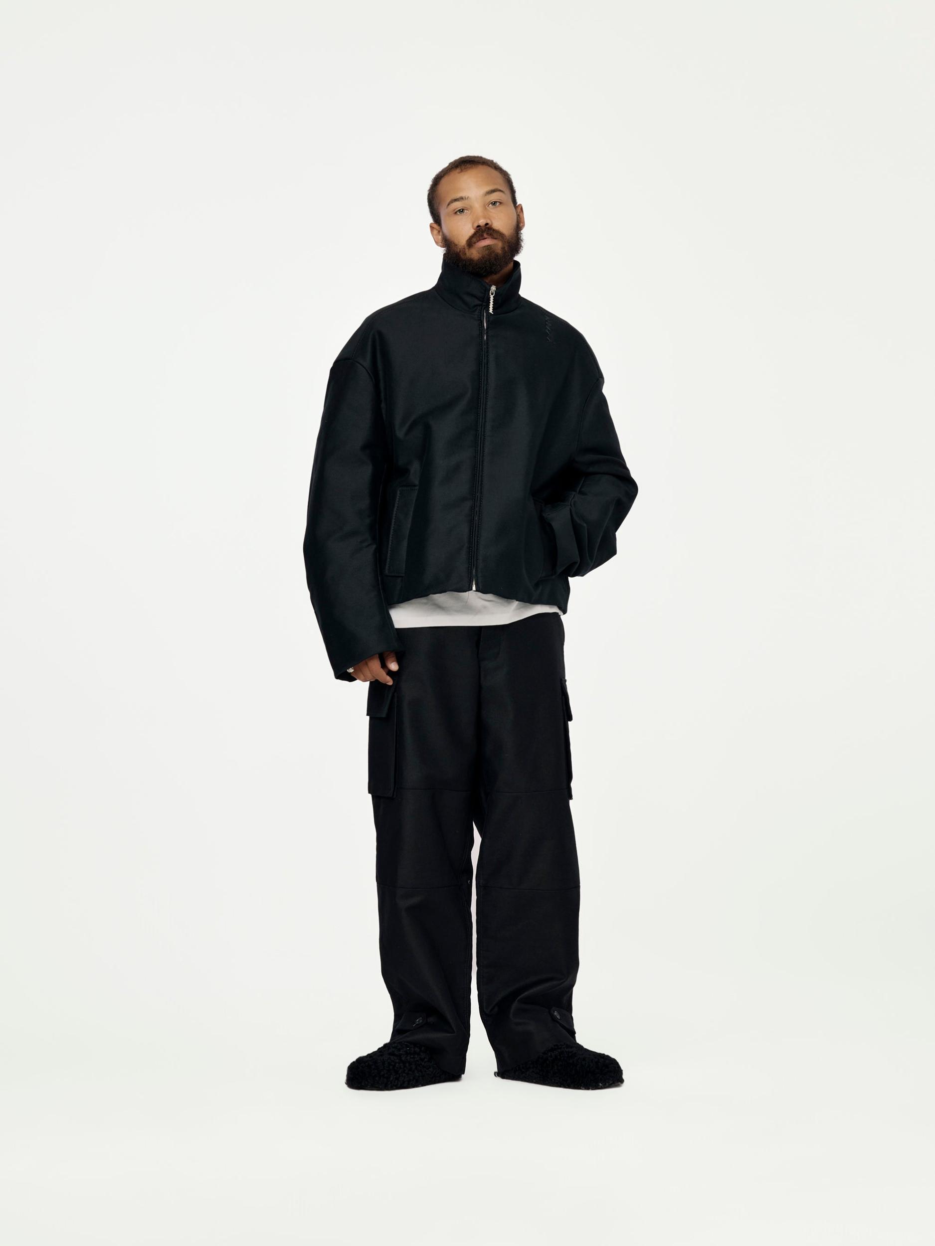 Organic Cotton Moleskin Cargo Pants (Black) Product Image