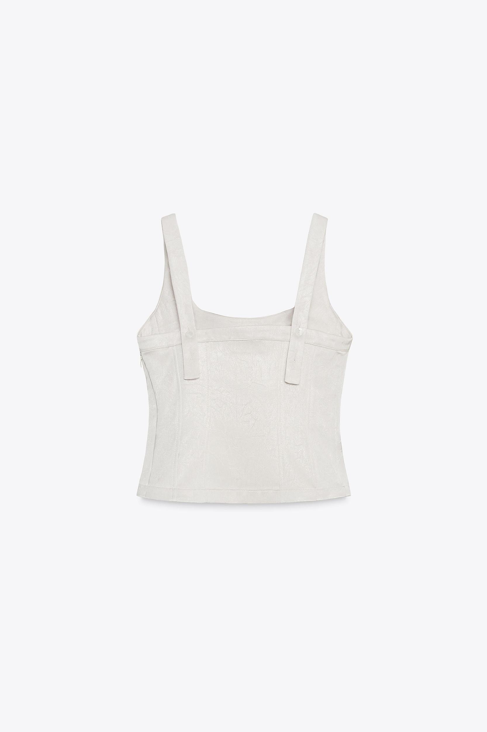 SATIN EFFECT BUSTIER TOP Product Image