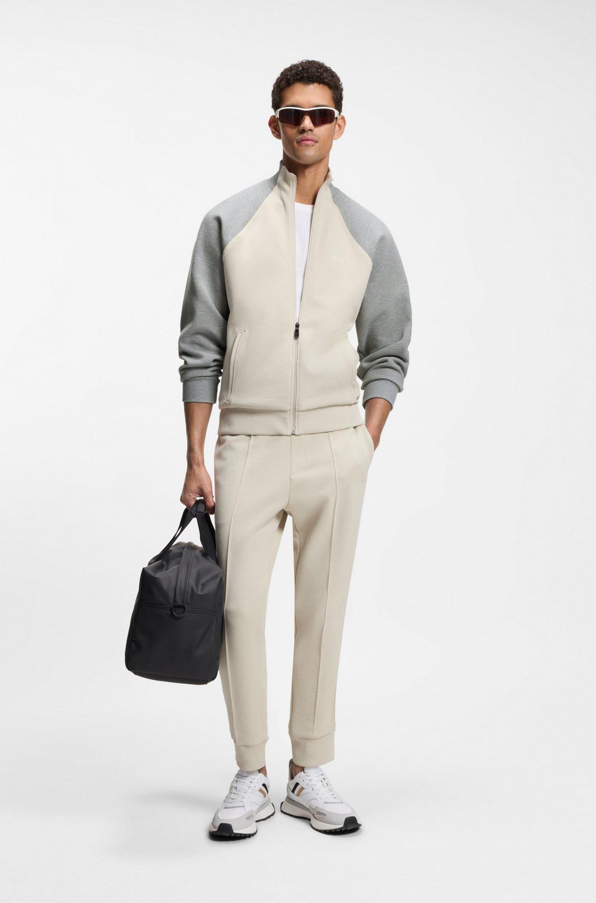 Contrast-piping sweatshirt in a cotton blend Product Image