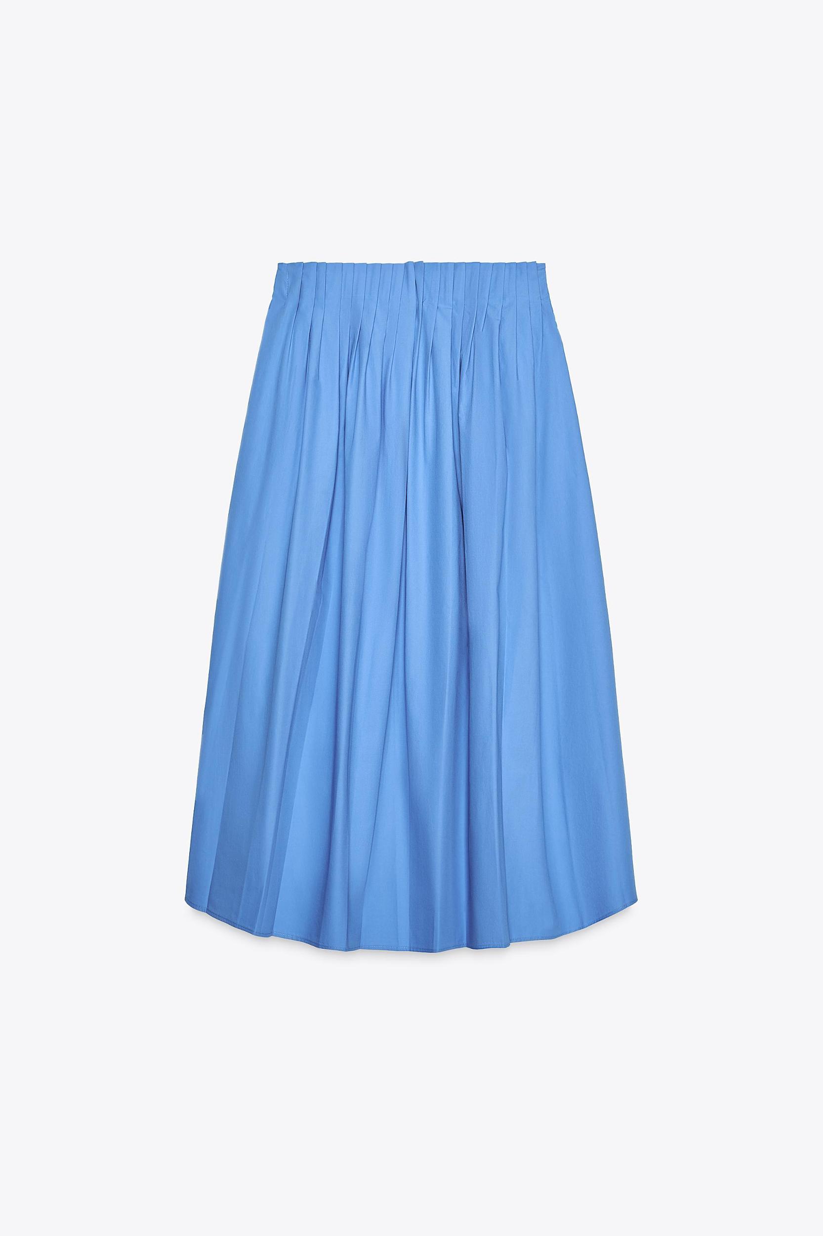 ZW COLLECTION POPLIN MIDI SKIRT Product Image