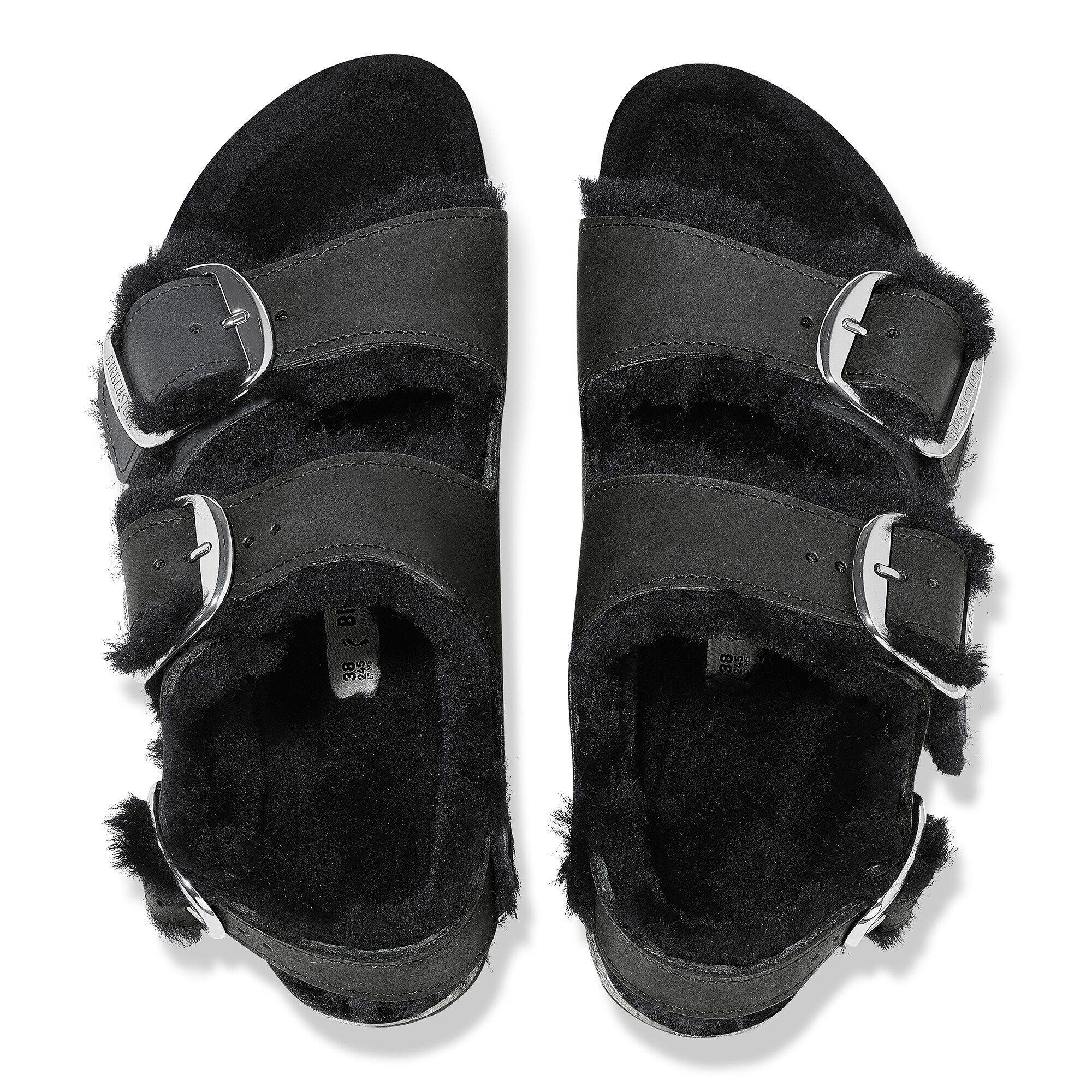 Milano Big Buckle Shearling Natural Leather Oiled Product Image