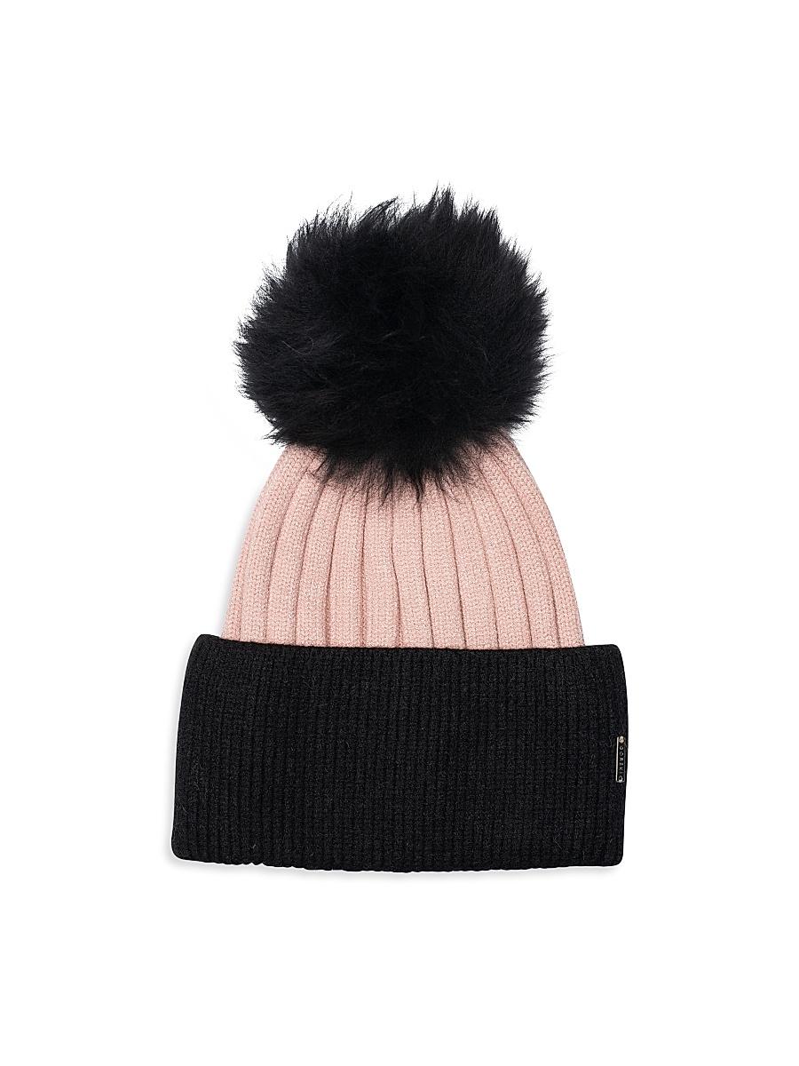 Womens Knit Hat with Toscana Lamb Pompom Product Image