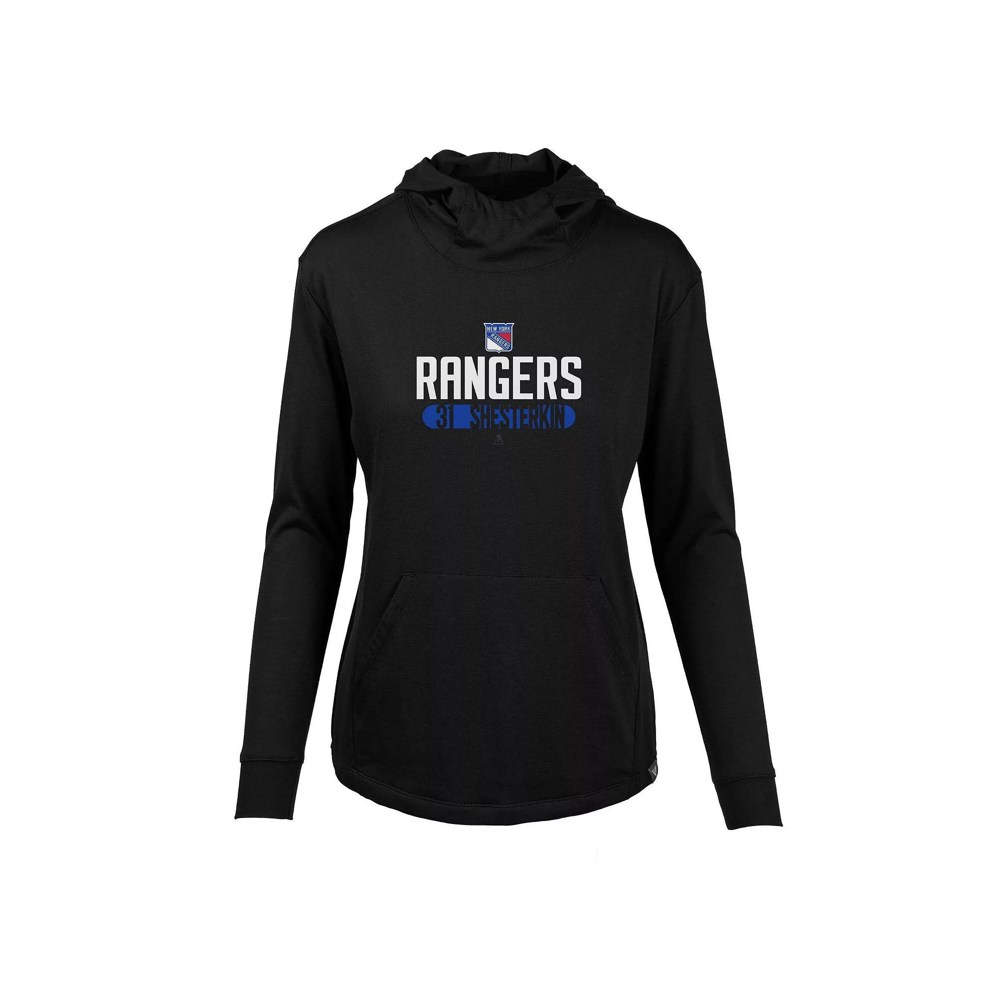 Women's Levelwear Igor Shesterkin Black New York Rangers Vivid Tracer Name & Number Pullover Hoodie, Size: Large, Ran Black Product Image
