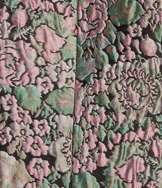 Abbey Glass Michelle Floral Jacquard Boat Neck Sleeveless Bow Shoulder Shift Dress Product Image