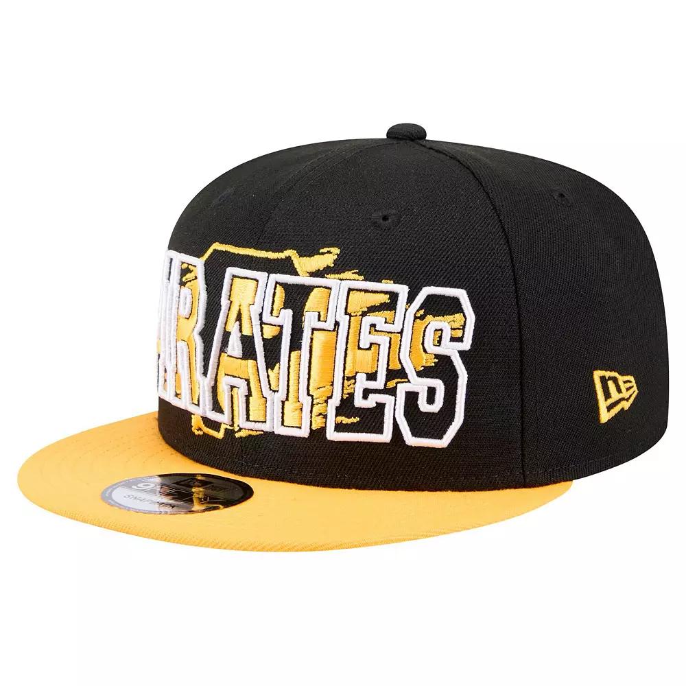 Men's New Era Black Pittsburgh Pirates Splatter 9FIFTY Snapback Hat Product Image