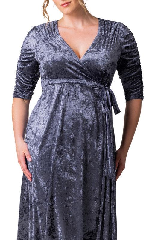 Cara Velvet Hi-Low Wrap Gown - Plus Product Image