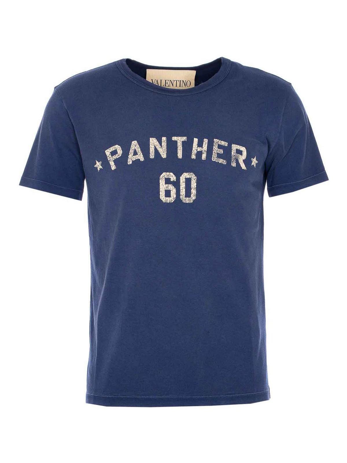 VALENTINO Garavani Navy Cotton T-shirt In Blue Product Image