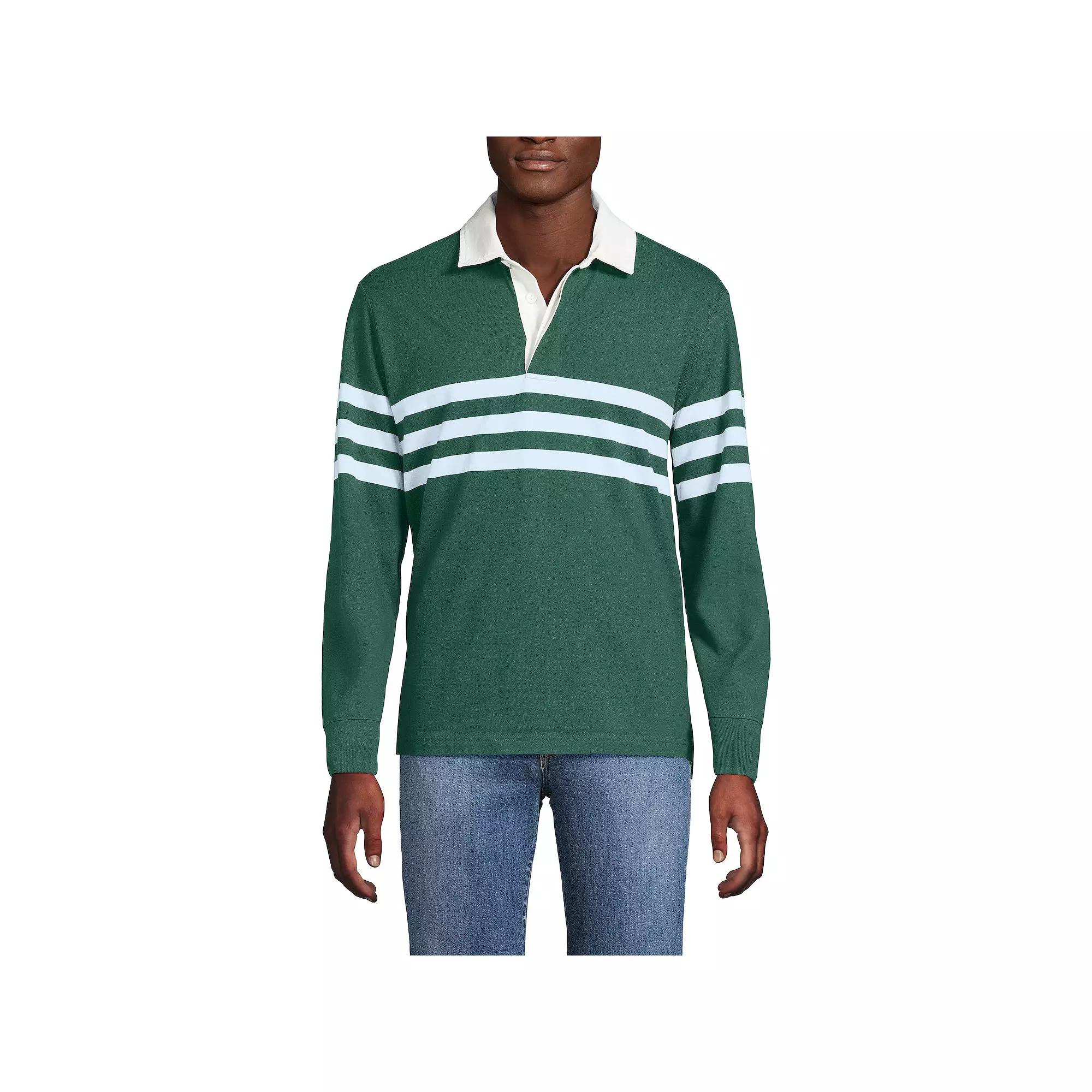 Men's Lands' End Striped Rugby Shirt,  Product Image