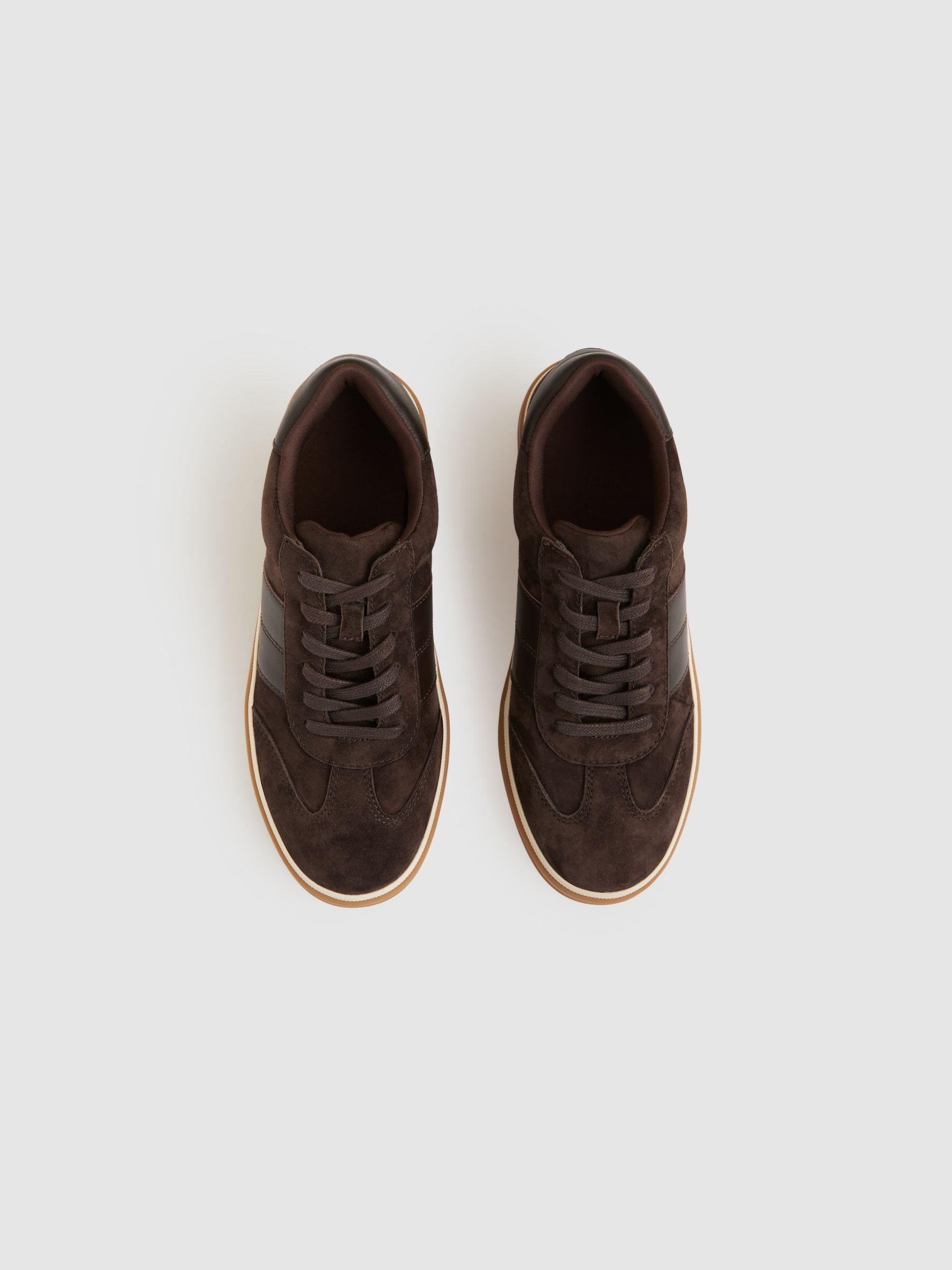 Suede Low-Top Trainers in Chocolate Product Image