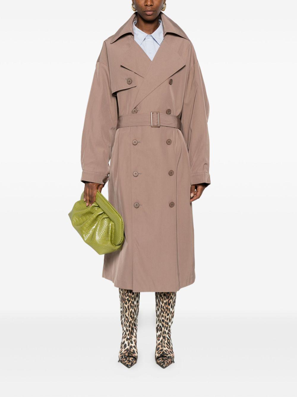 double-breasted belted trench coat Product Image