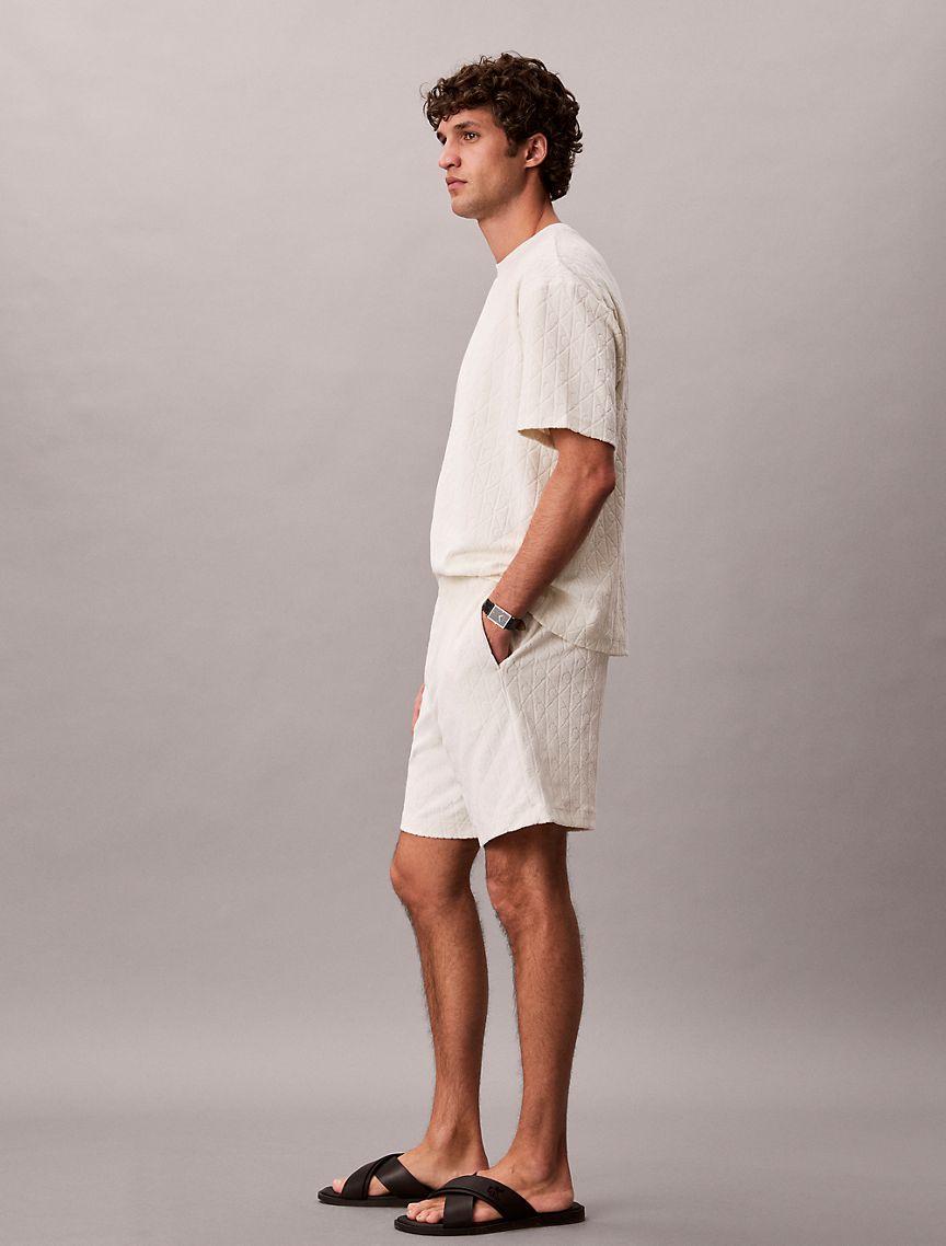 Terry Allover Embossed Emblem Logo Relaxed T-Shirt Product Image