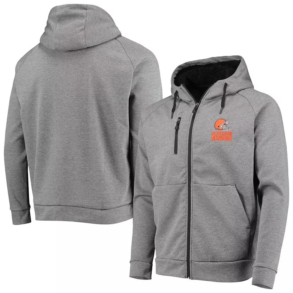 Men's Dunbrooke Charcoal Cleveland Browns Shag Tri-Blend Full-Zip Raglan Hoodie,  Product Image