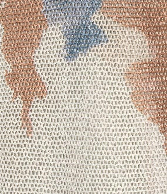 M Made in Italy Printed Scoop Neck Long Sleeve Knit Top Product Image