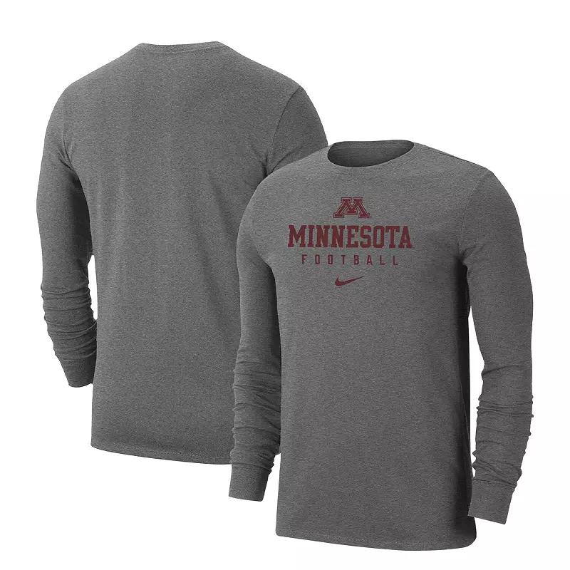 Men's Nike Heather Gray Minnesota Golden Gophers Changeover Long Sleeve T-Shirt,  Product Image