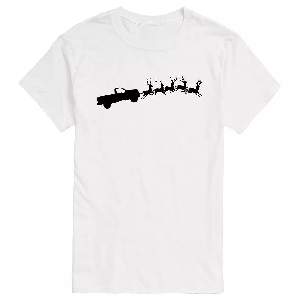 Big & Tall Truck Santa Sleigh Tee, Men's,  Product Image