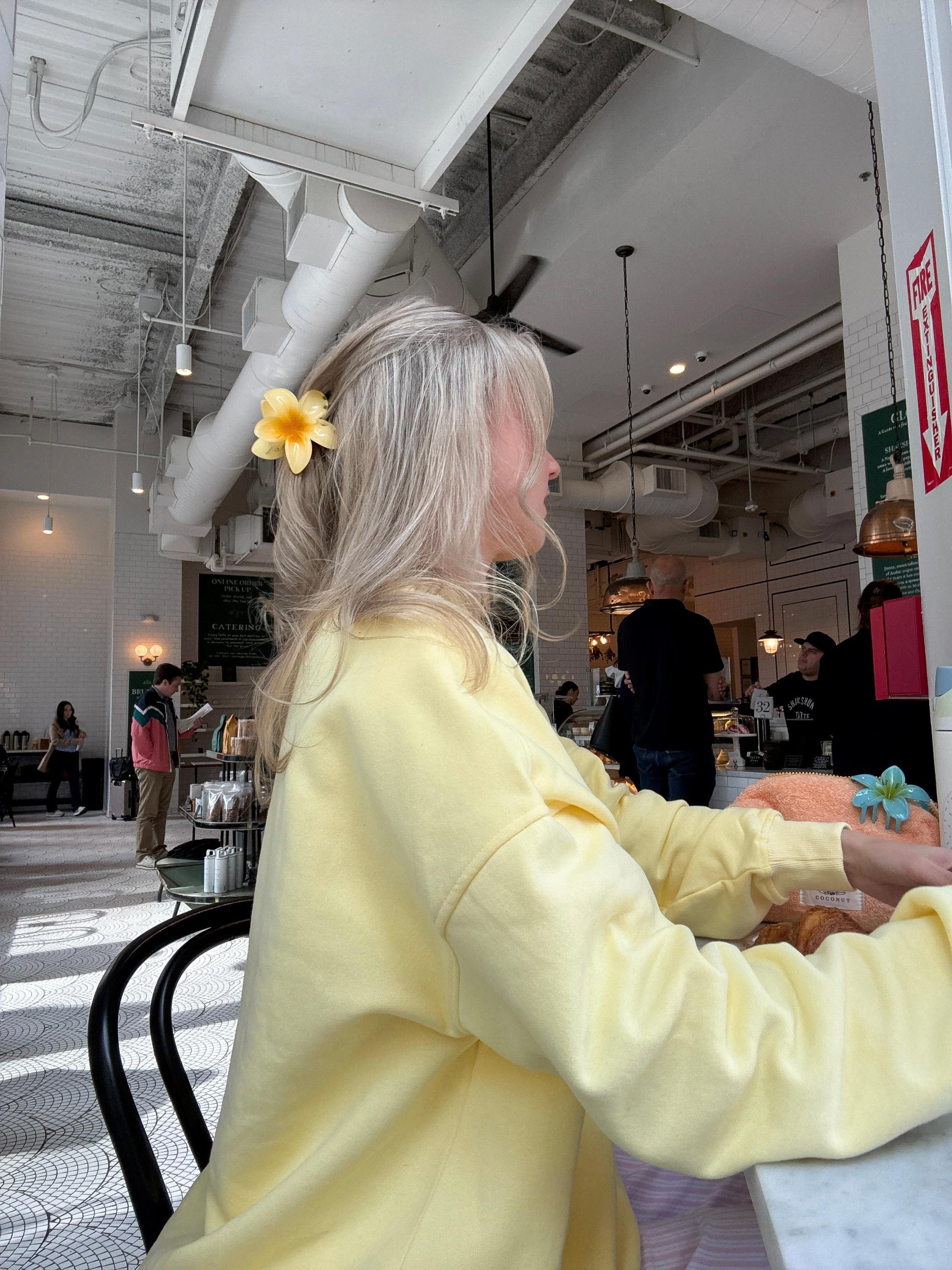 Isabella Banana Yellow Sunkissedcoconut Embroider Sweatshirt Product Image