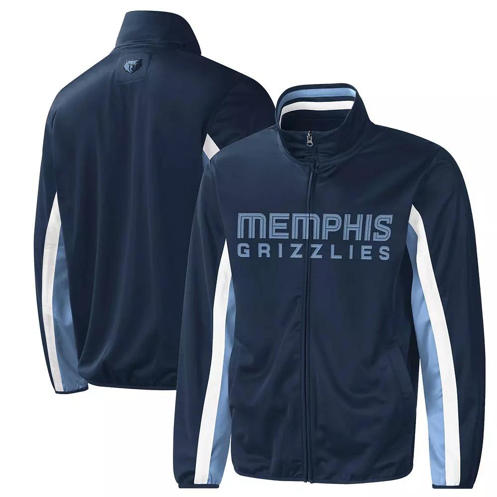 Men's G-III Sports by Carl Banks Navy Memphis Grizzlies Contender Wordmark Full-Zip Track Jacket,  Product Image