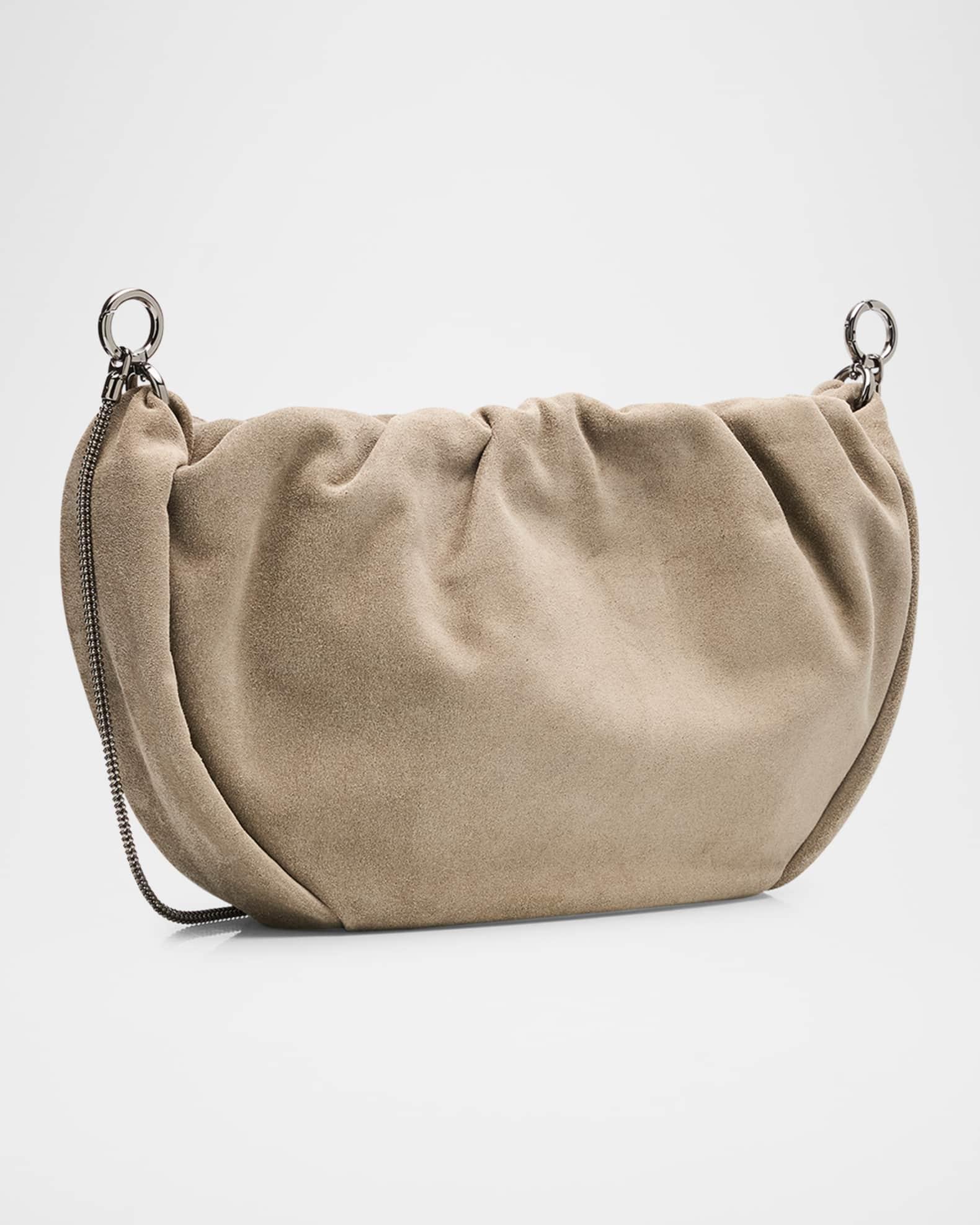 Monili Ruched Suede Shoulder Bag Product Image