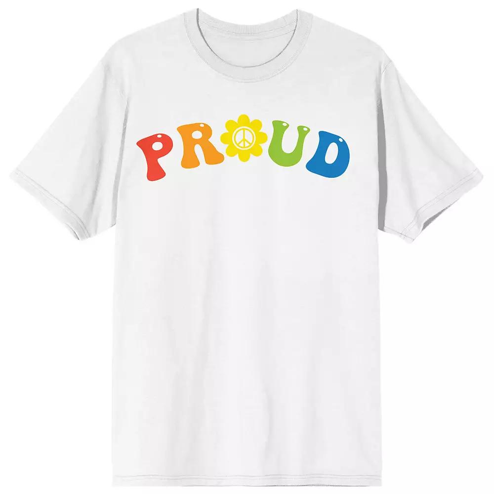Men's Pride Proud Rainbow Letters Tee,  Product Image