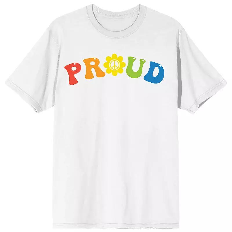 Men's Pride Proud Rainbow Letters Tee,  Product Image