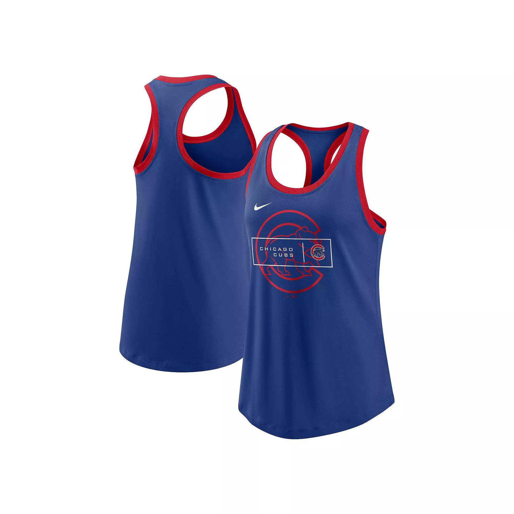 Women's Nike Royal Chicago Cubs X-Ray Racerback Performance Tank Top,  Product Image