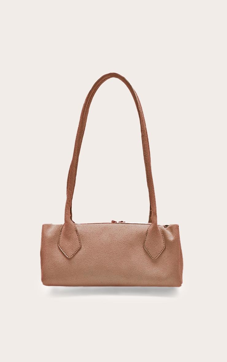 Chocolate Faux Suede Bowler Shoulder Bag Product Image