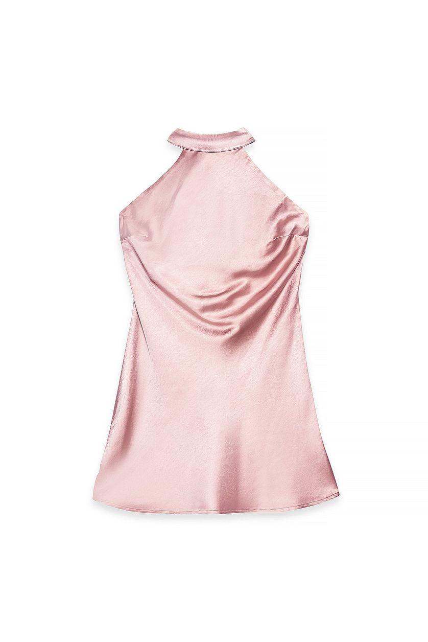 Hammered Satin Tie Back Mini Dress Product Image