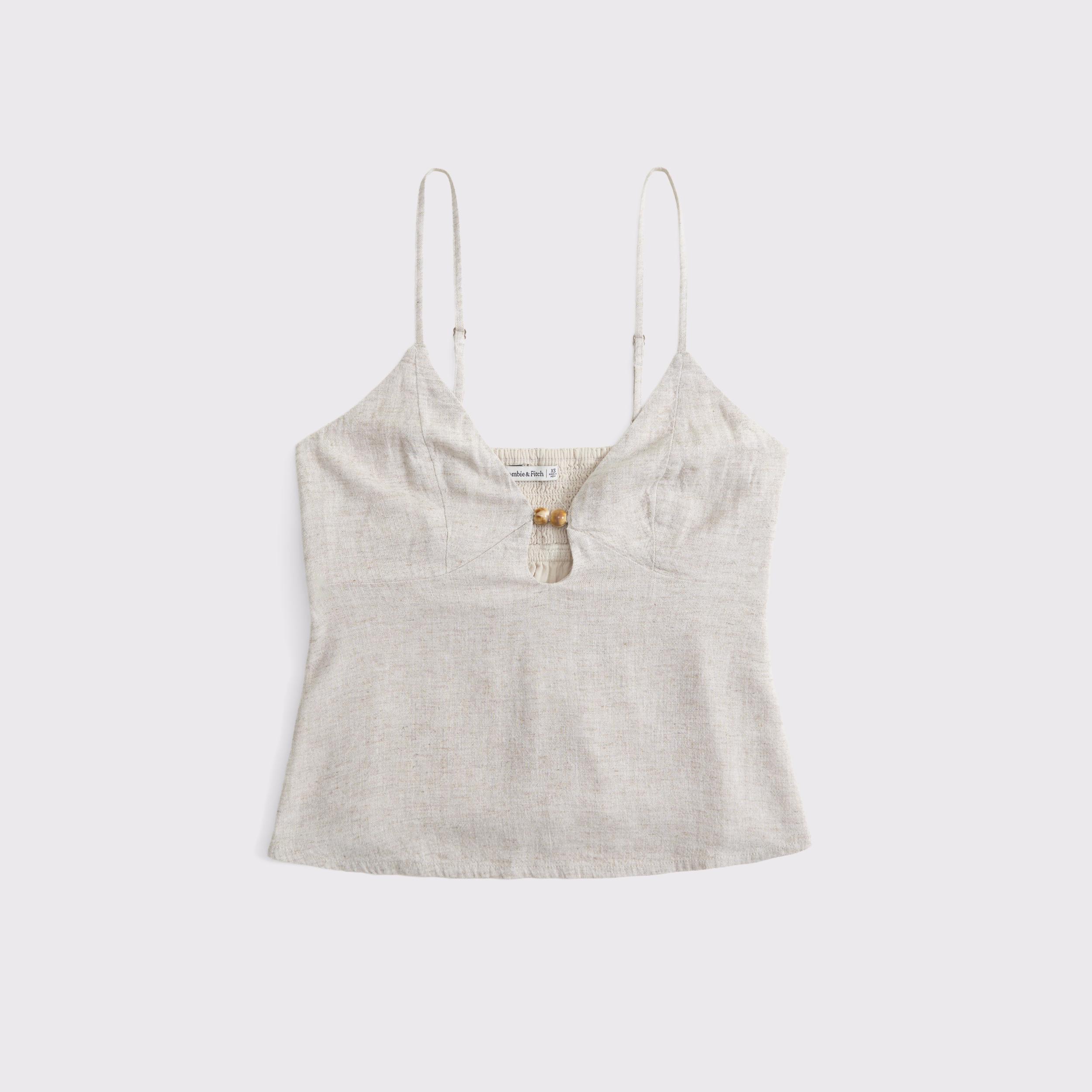 Linen-Blend Beaded Cami Product Image