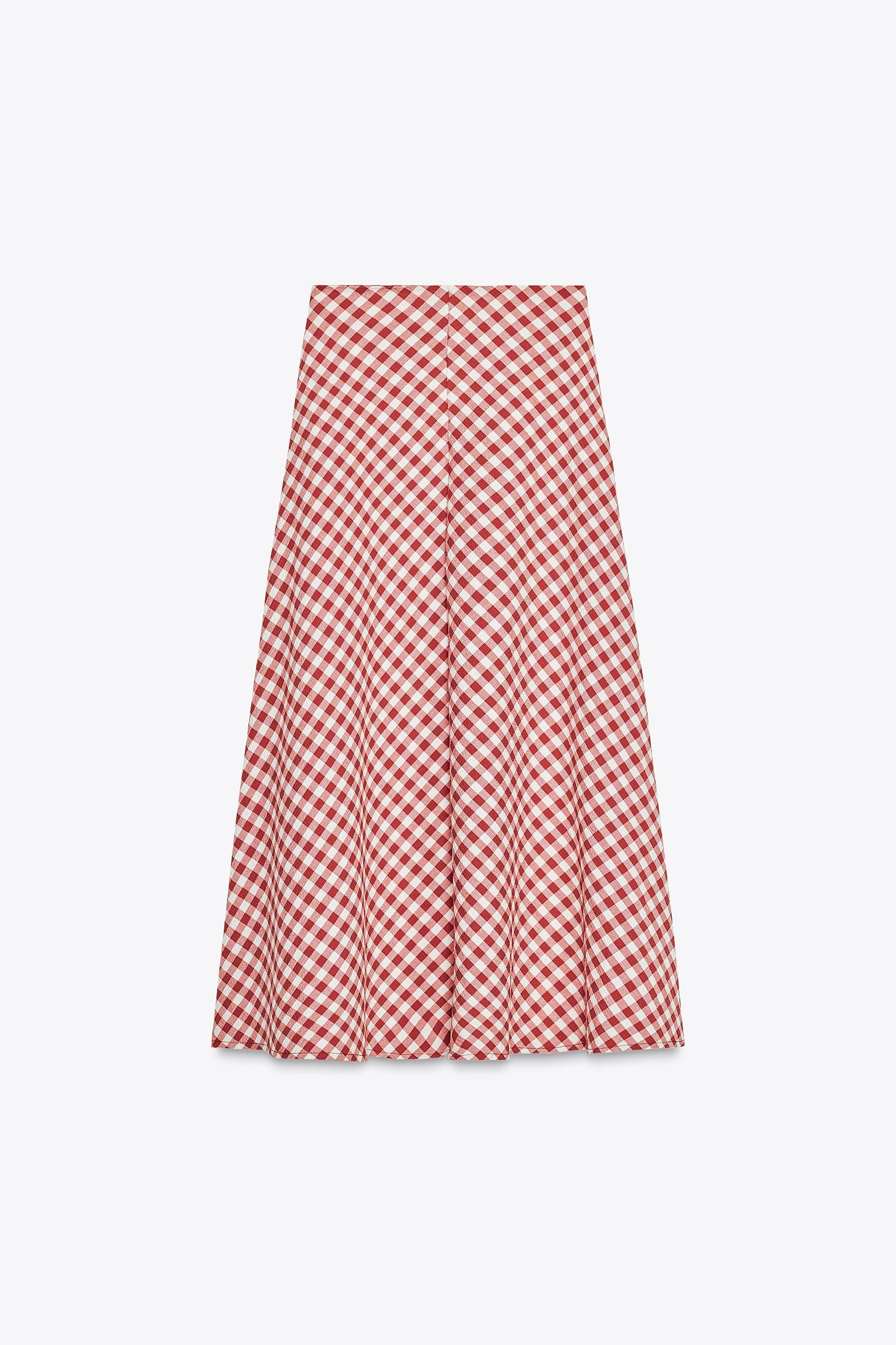 GINGHAM MIDI SKIRT Product Image