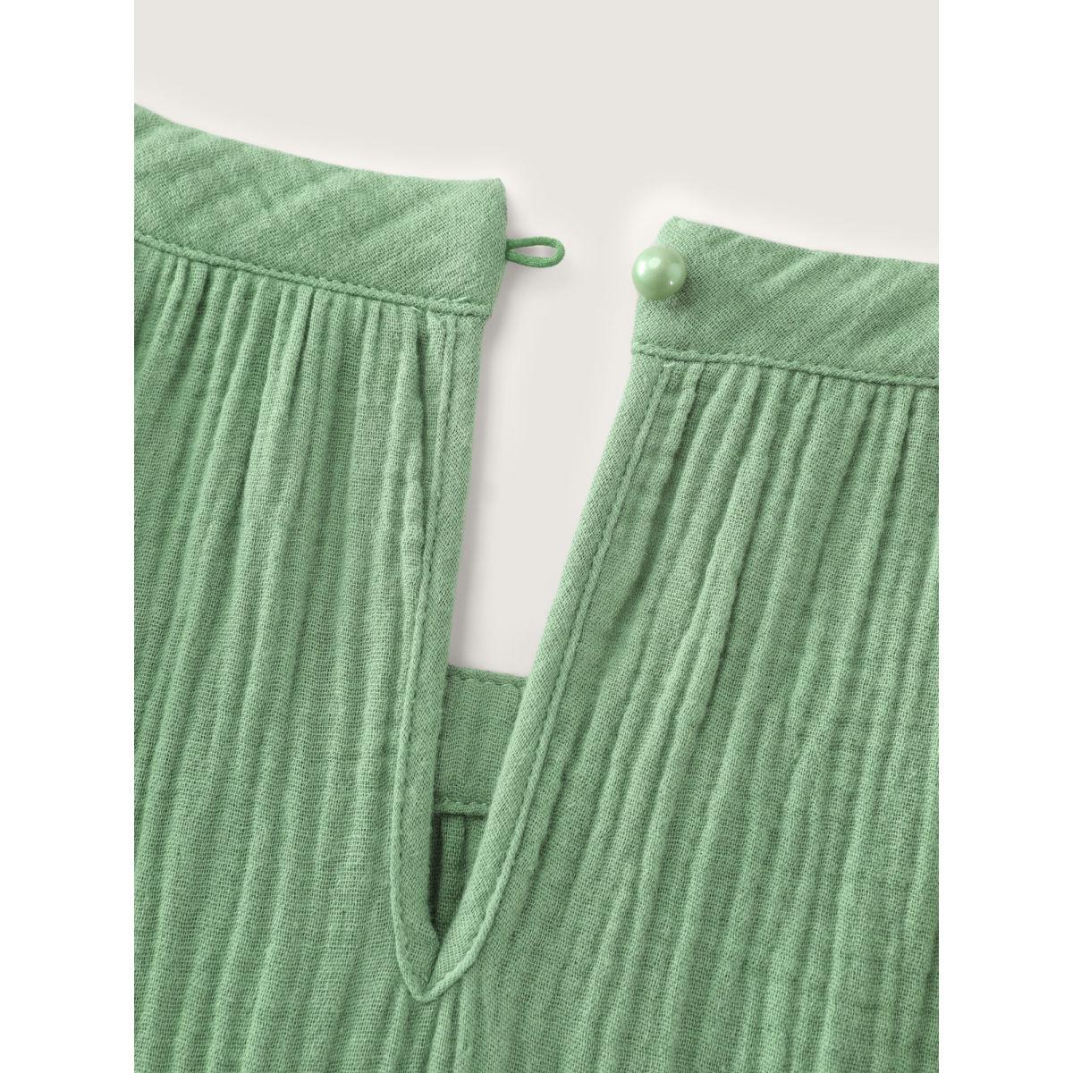 Plus Size Cotton Waist-Tie Fringe Hem Midi Dress Greenbean Women Boho Round Neck Sleeveless Curvy BloomChic 28/5X Product Image