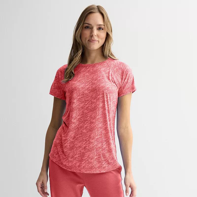 Women's Tek Gear® Core Raglan Tee, Size: XXL, Pink Burnout Product Image