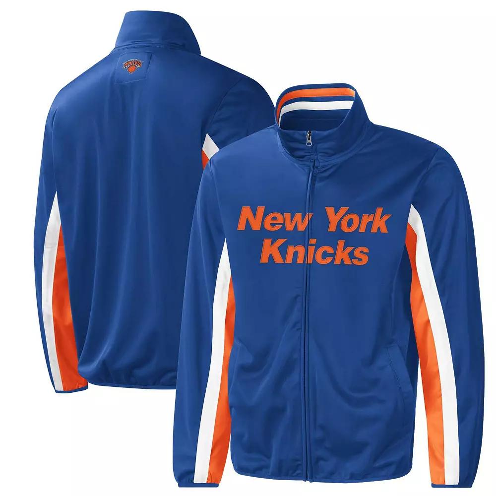 Men's G-III Sports by Carl Banks Blue New York Knicks Contender Wordmark Full-Zip Track Jacket, Size: Large Product Image