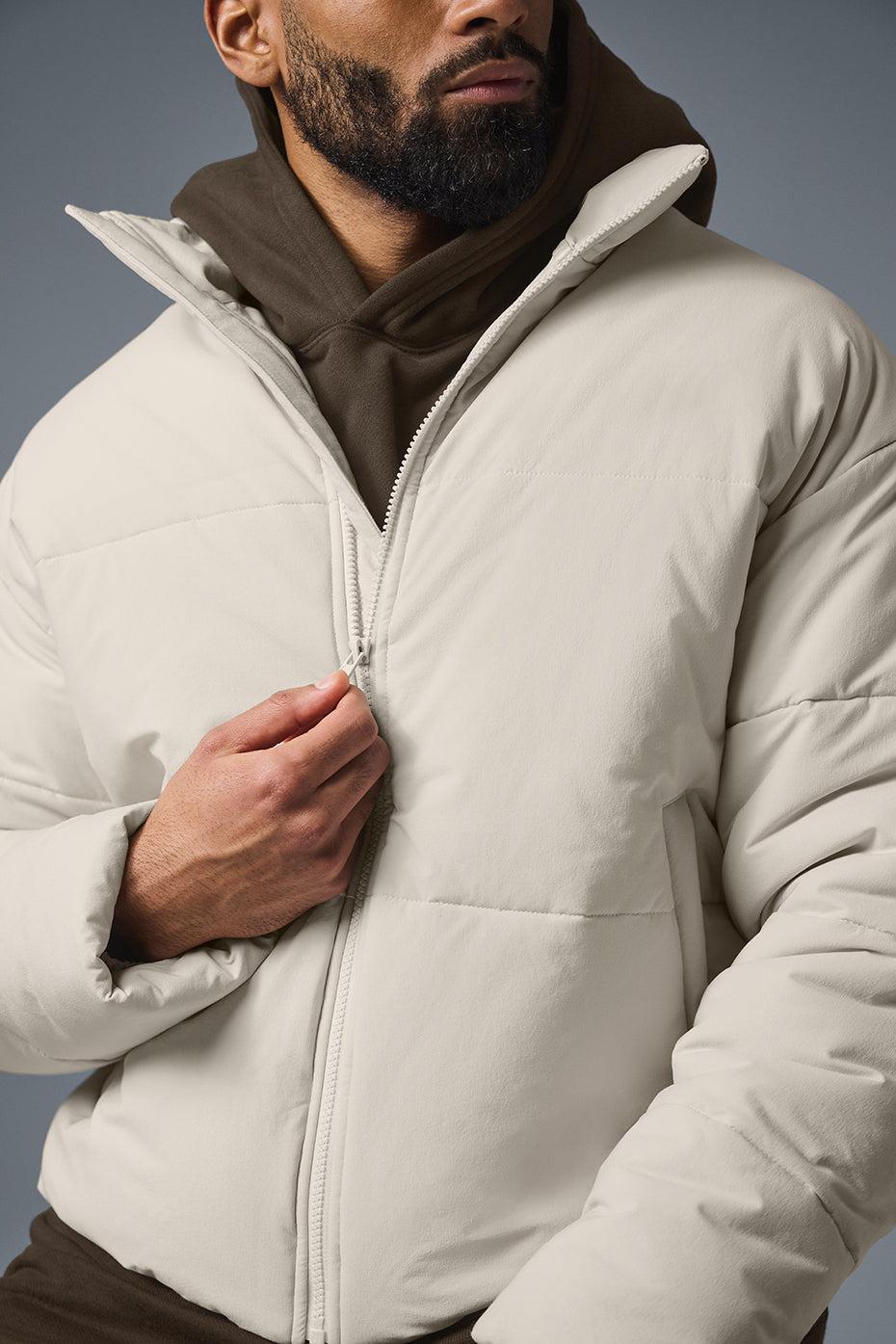 ALO | Stretch Woven Street Puffer Jacket Beige, Size: XL Product Image
