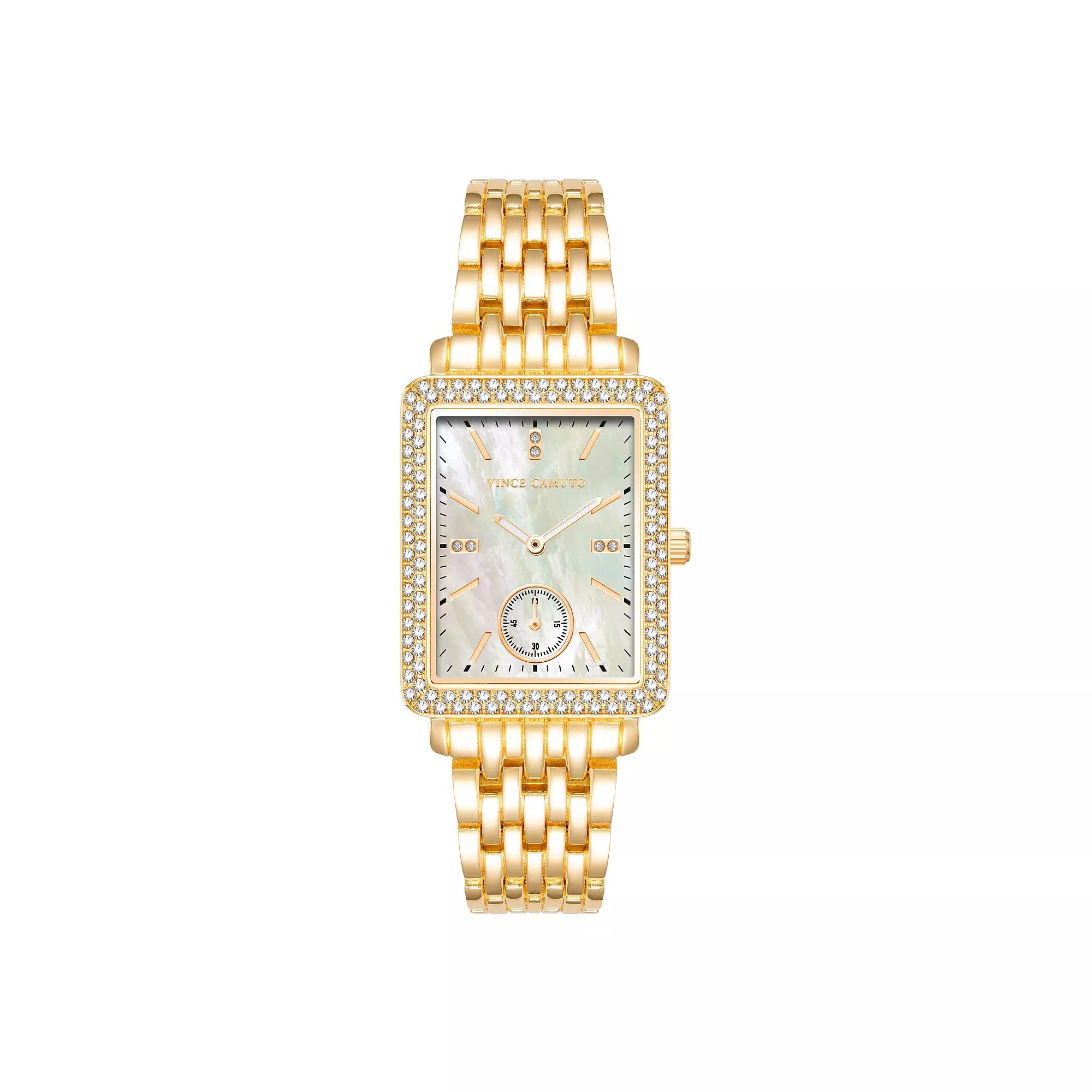 Vince Camuto Women's Mother-of-Pearl Dial Crystal Watch, Size: 29 mm, Gold Tone Product Image